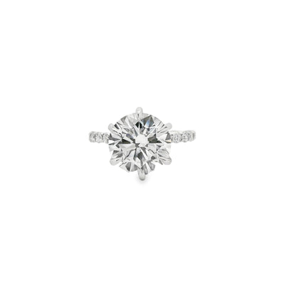 5.02ct Round Cut Lab Grown Custom Veneto Design Platinum