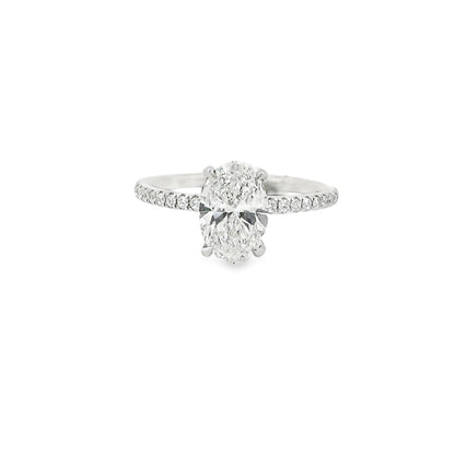 1.53ct Oval Cut Lab Grown Veneto Design Platinum