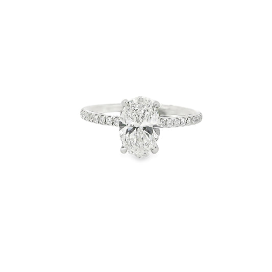 1.53ct Oval Cut Lab Grown Veneto Design Platinum