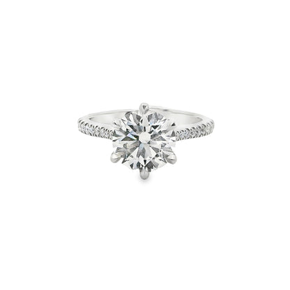 2.23ct Round Cut Lab Grown 6-Claw Custom Jasmine Design Platinum