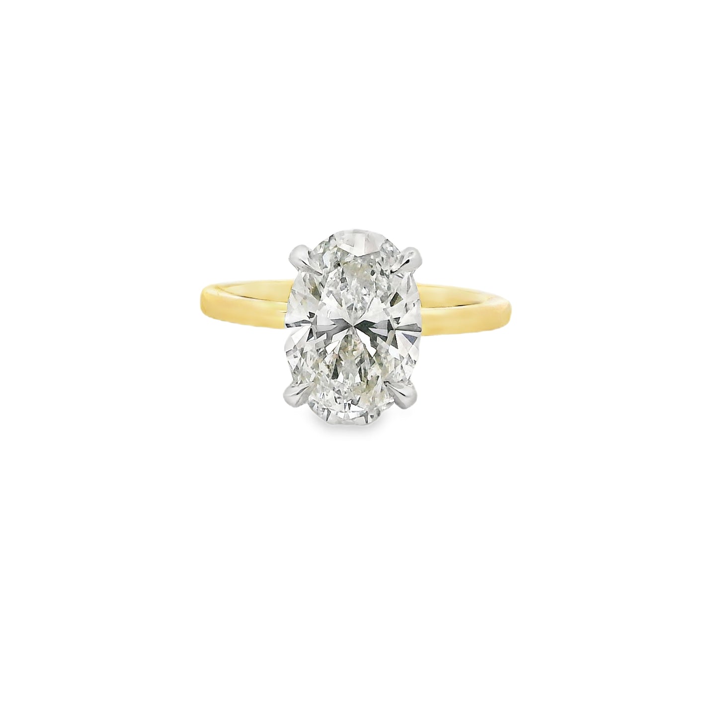 3.01ct Oval Cut Lab Grown Audrey Design Two-tone