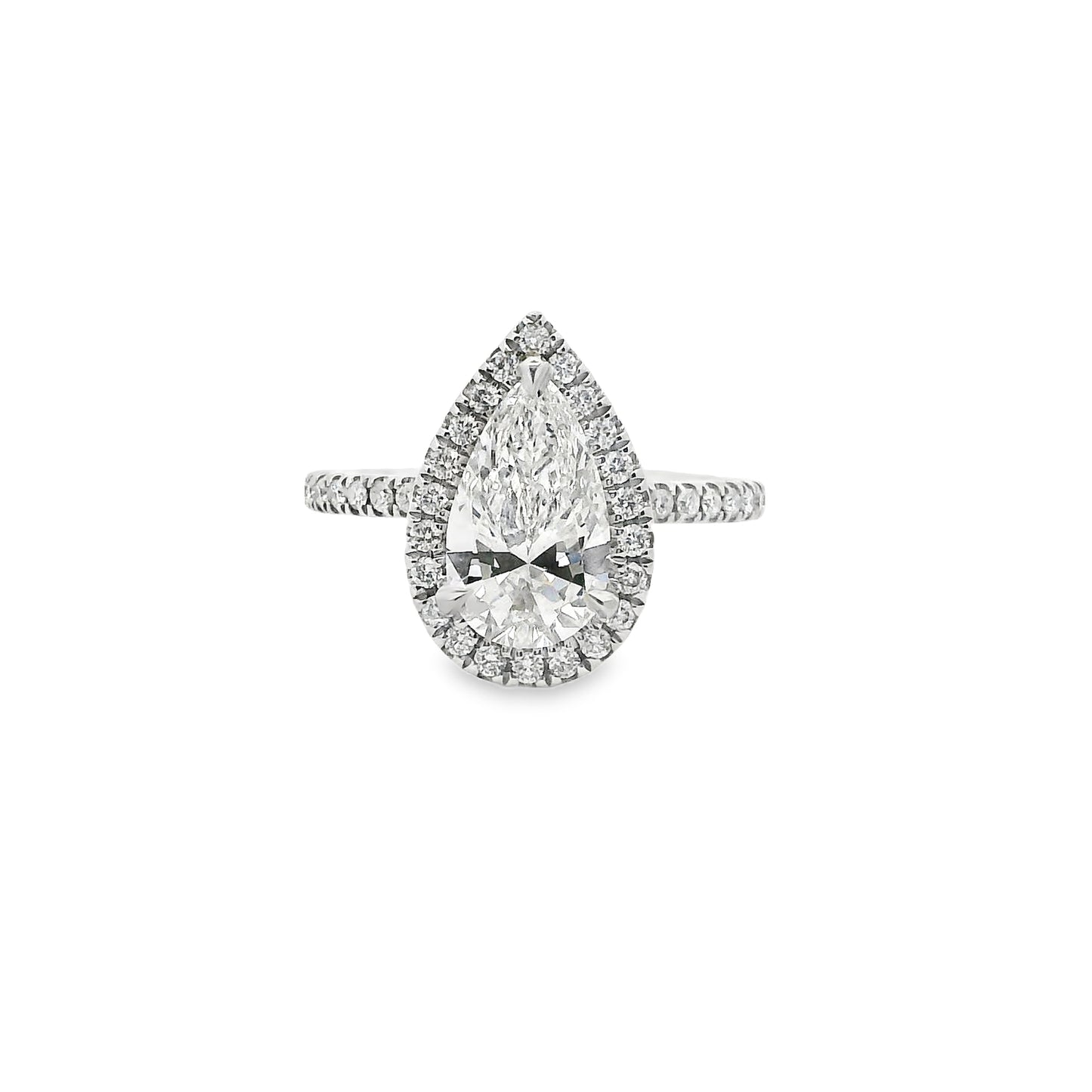 1.51ct Pear Cut Lab Grown Pissarro Design Platinum