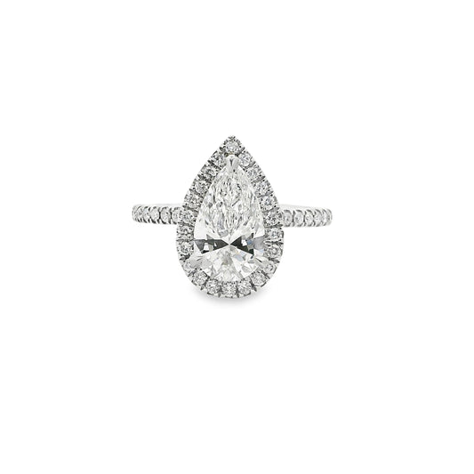 1.51ct Pear Cut Lab Grown Pissarro Design Platinum