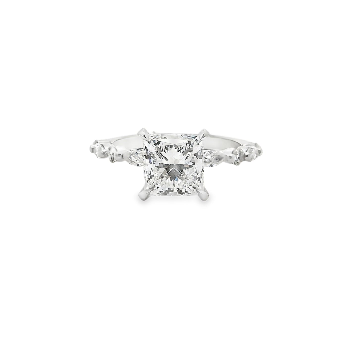2.05ct Princess cut Lab Grown Ivy Design White Gold