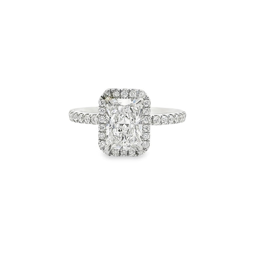 1.52ct Radiant cut Lab Grown Valerie Design Platinum