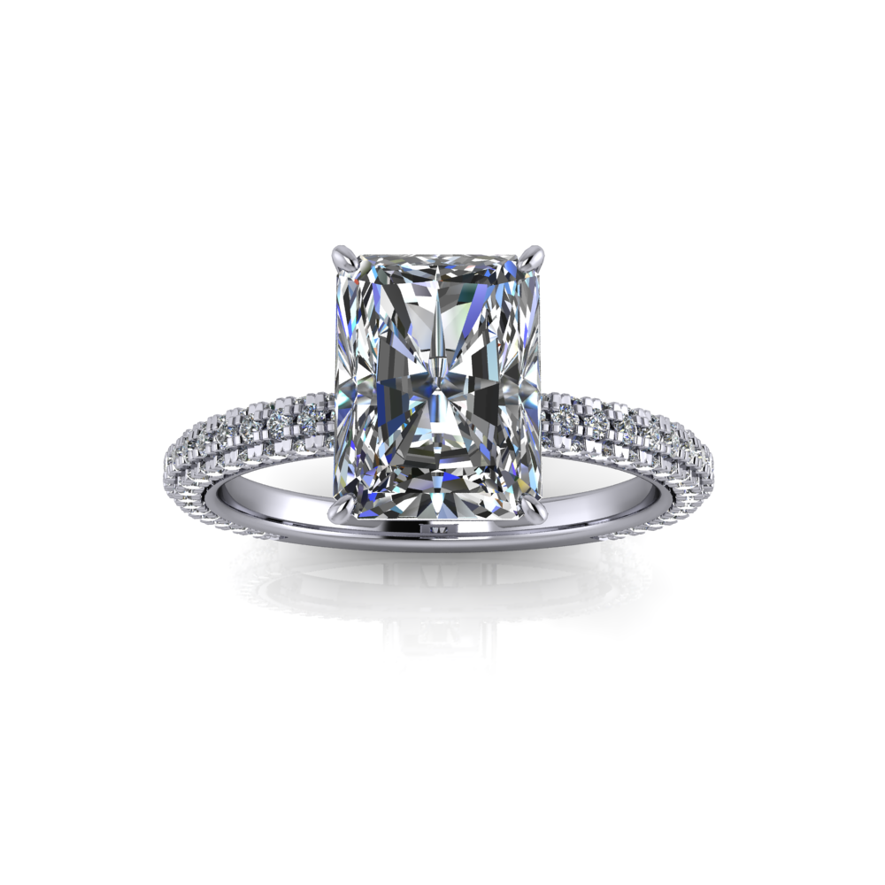 3.02ct Radiant Cut Lab Grown Custom Isabelle Design Platinum