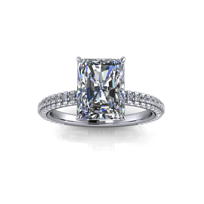 3.02ct Radiant Cut Lab Grown Custom Isabelle Design Platinum