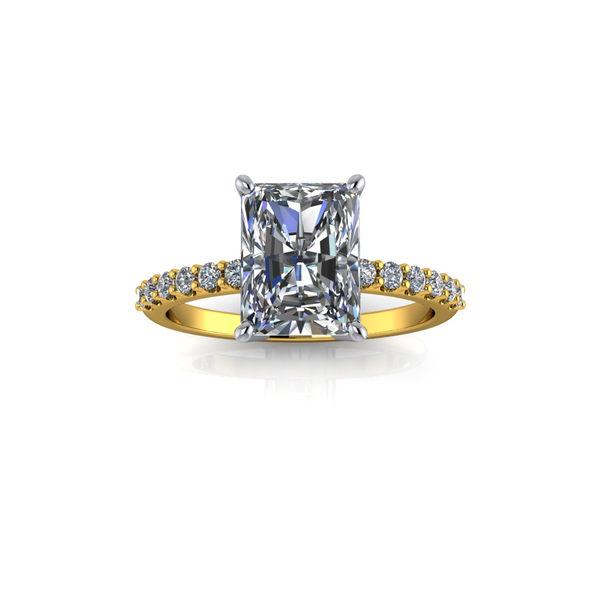 5.02ct Radiant Cut Lab Grown Bassano Design Two-tone