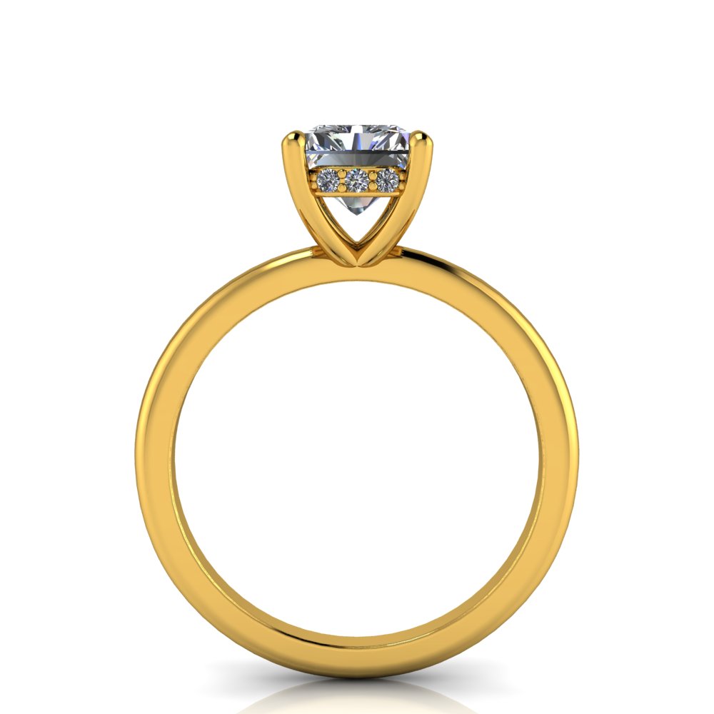 1.54ct Radiant Cut Lab Grown Audrey Design Yellow Gold