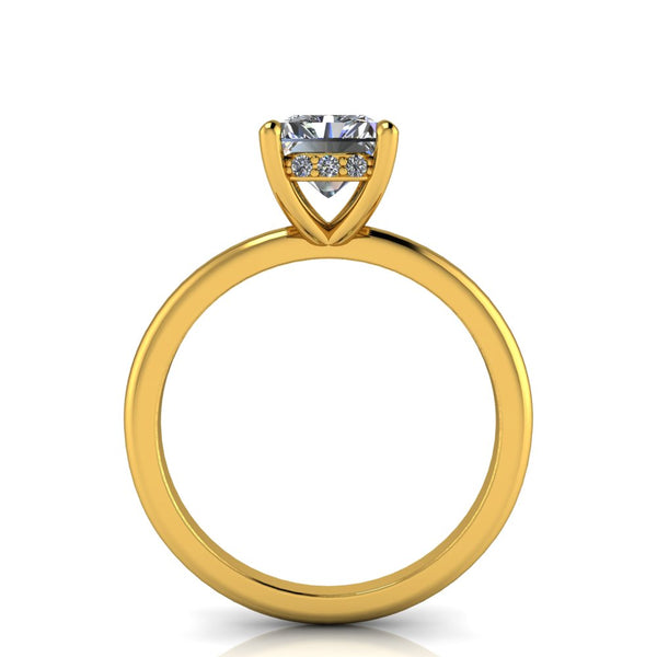 1.54ct Radiant Cut Lab Grown Audrey Design Yellow Gold