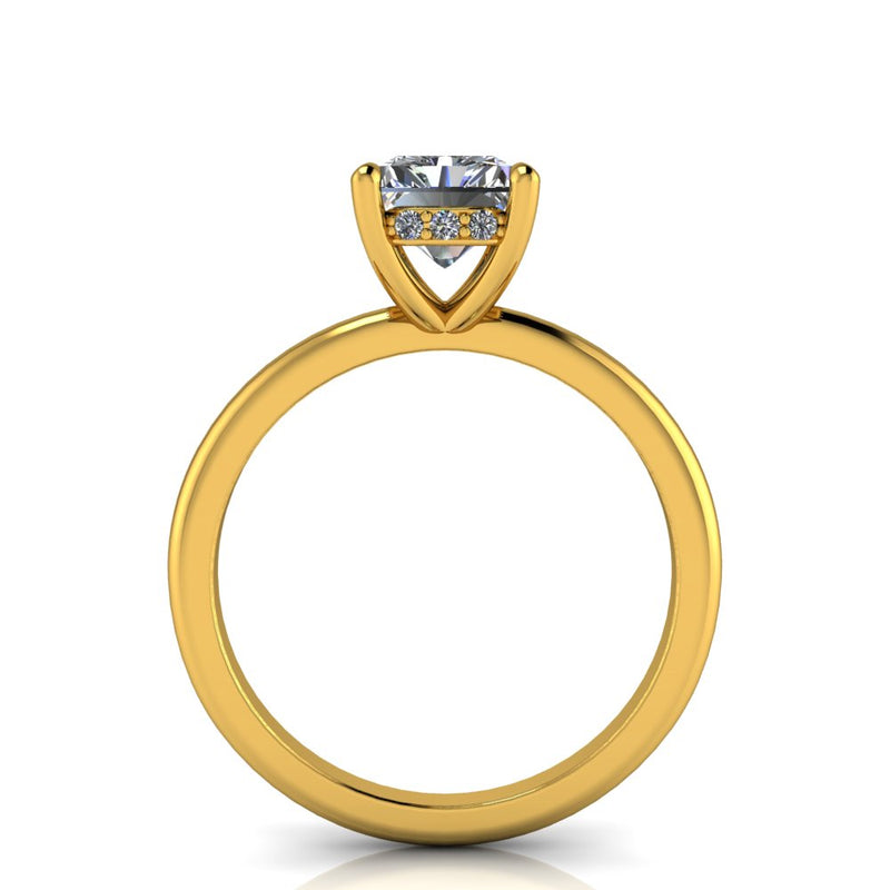 2.01ct Radiant Cut Natural Grown Audrey Design Yellow Gold