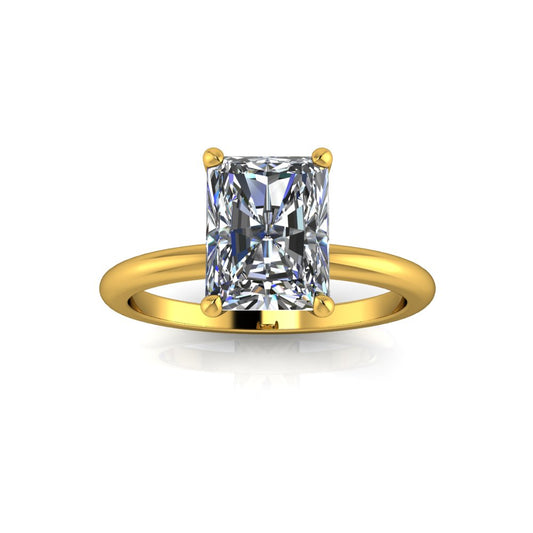 1.54ct Radiant Cut Lab Grown Audrey Design Yellow Gold