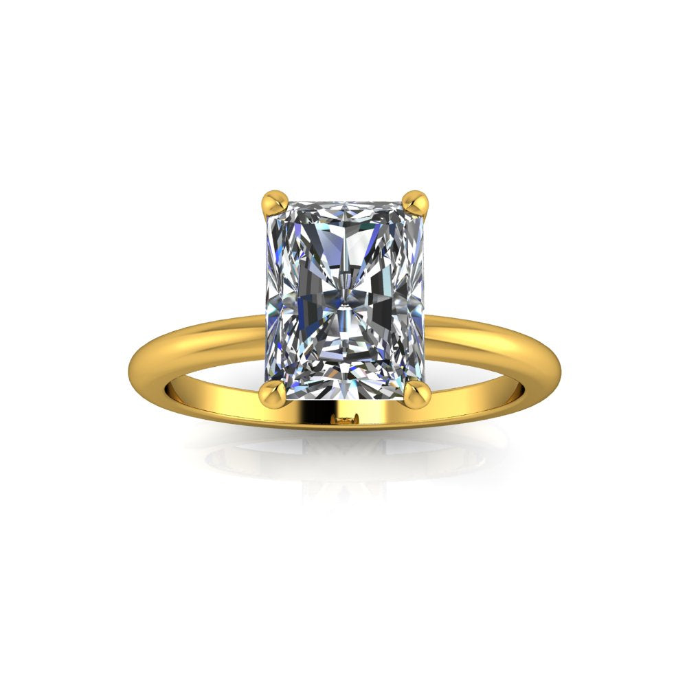 2.57ct Radiant Cut Lab Grown Bella Design Yellow Gold