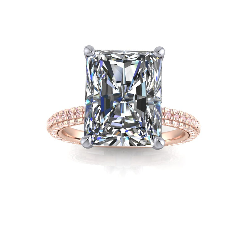 4.10ct Radiant Cut Lab Grown Alessandra Design Two-tone