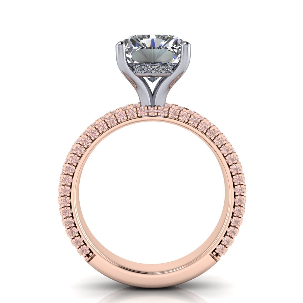 4.10ct Radiant Cut Lab Grown Alessandra Design Two-tone