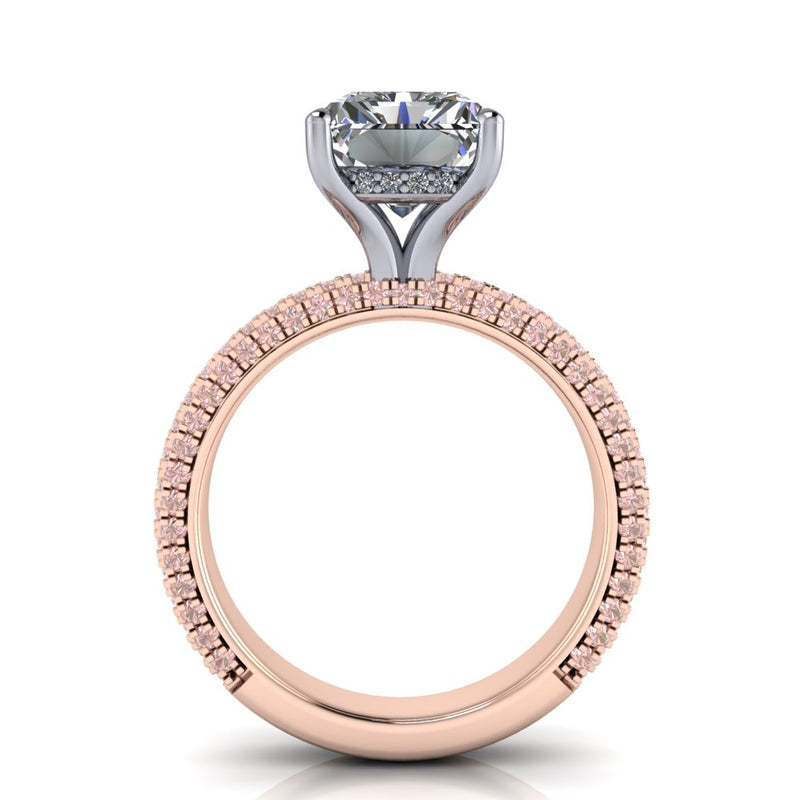 4.10ct Radiant Cut Lab Grown Alessandra Design Two-tone