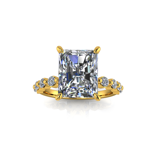 3.52ct Radiant Cut Lab Grown Aurora Design Yellow Gold