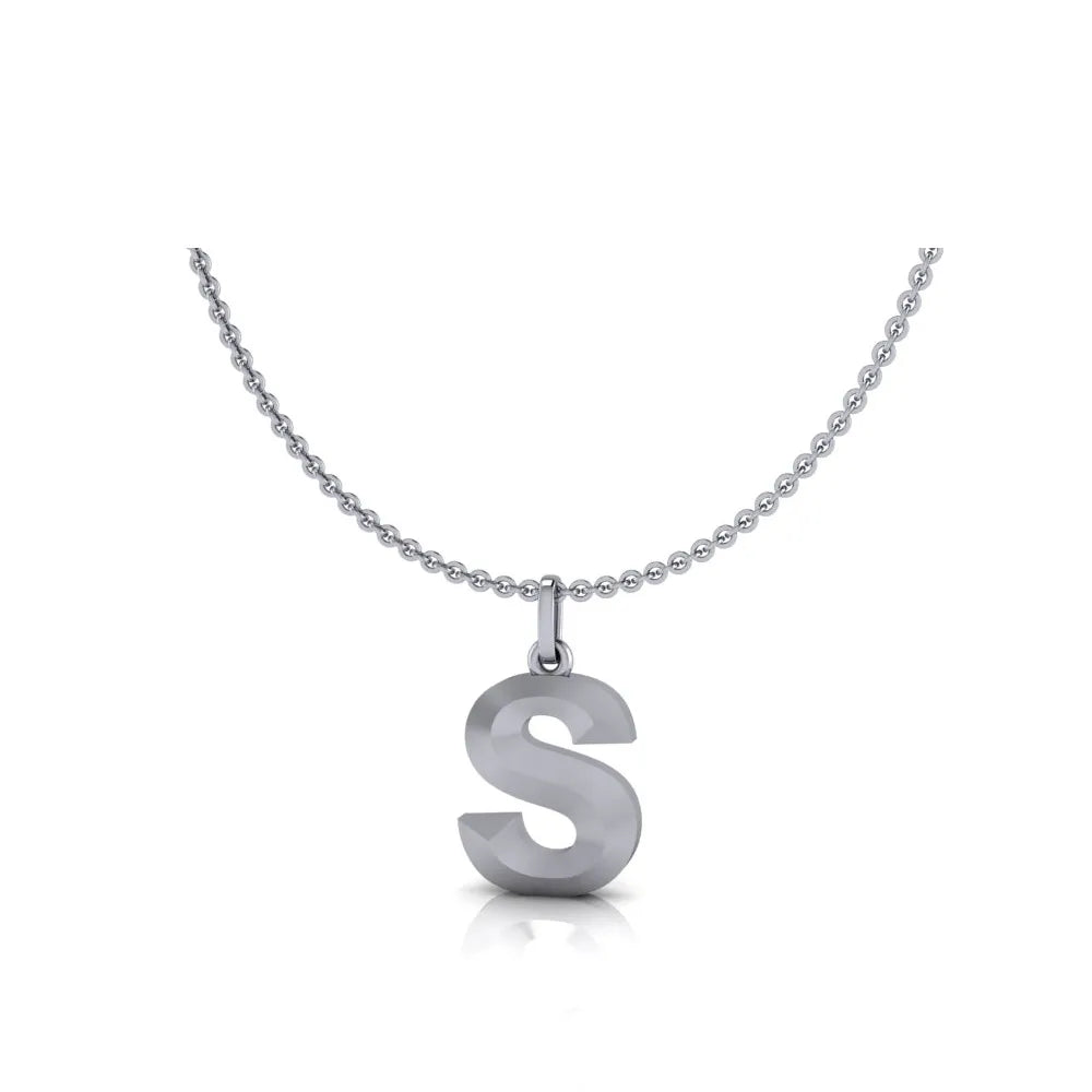S-Initial-Pendant-White