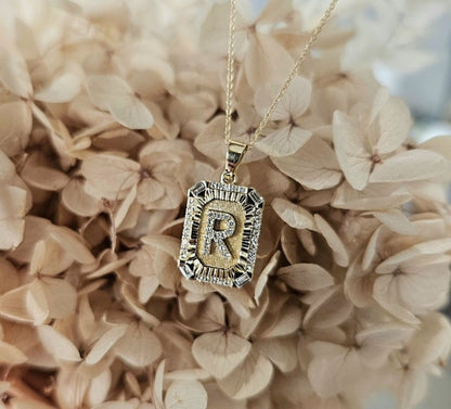 Fluted Initial Pendant