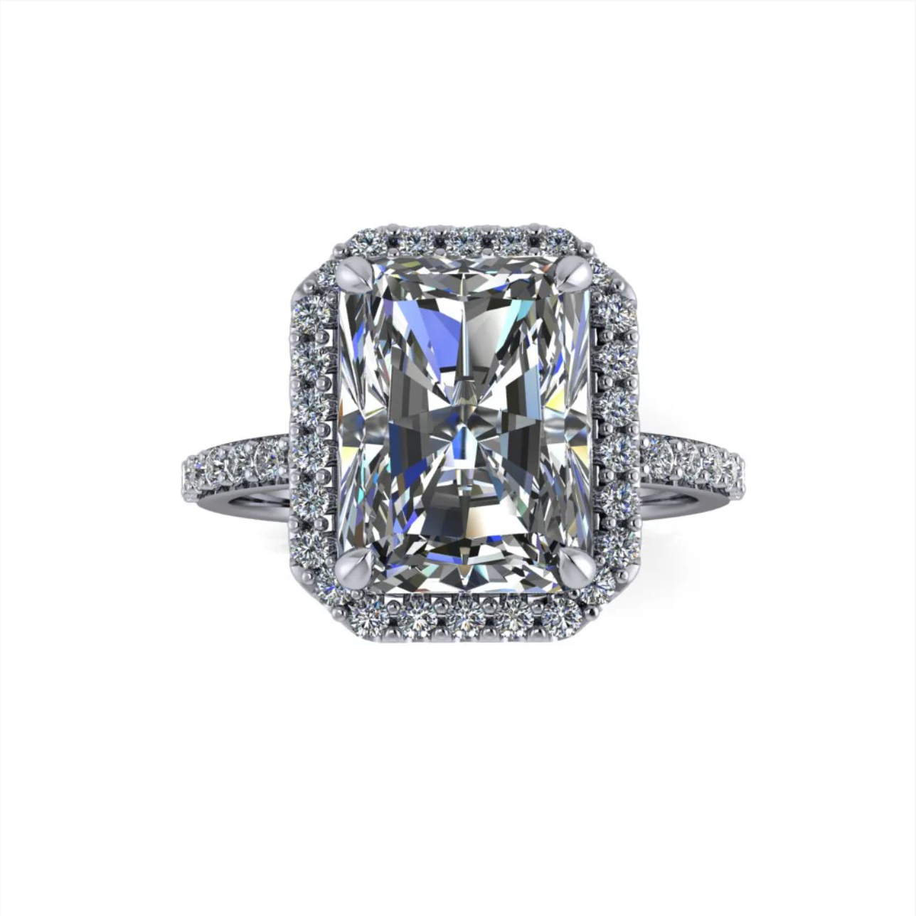1.20ct Radiant Cut Natural Diamond Custom Elle Design Platinum