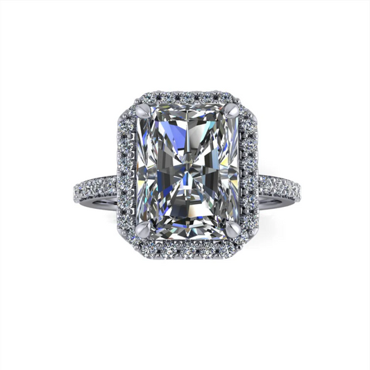 1.20ct Radiant Cut Natural Diamond Custom Elle Design Platinum