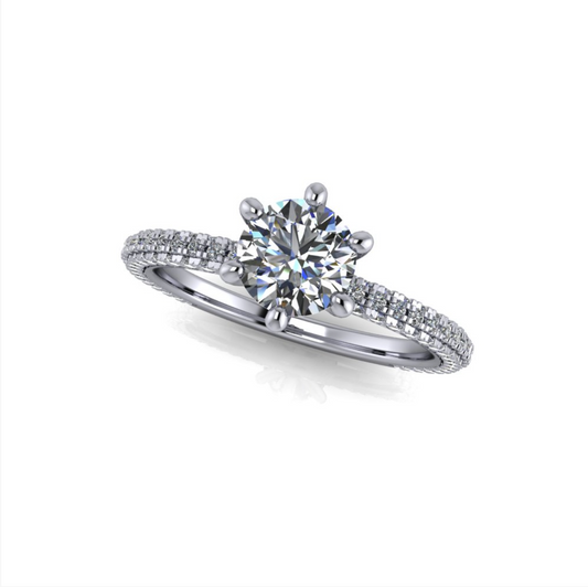 1.72ct Round Cut Lab Grown Valentina Design White Gold