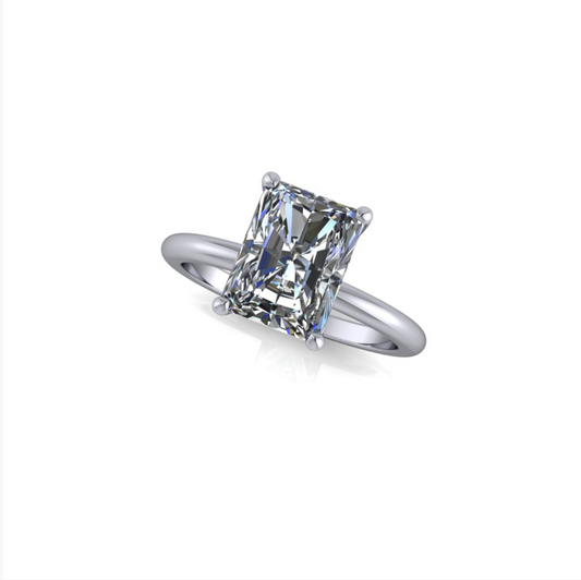 2.51ct Radiant Cut Lab Grown Audrey Design Platinum