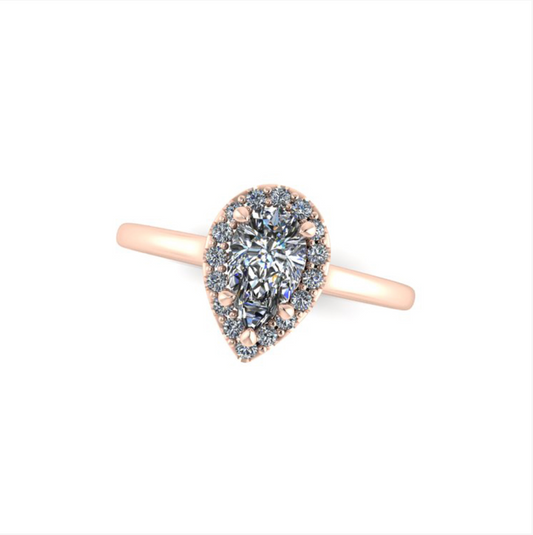 1.01ct Pear Cut Lab Grown Valerie Design Rose Gold