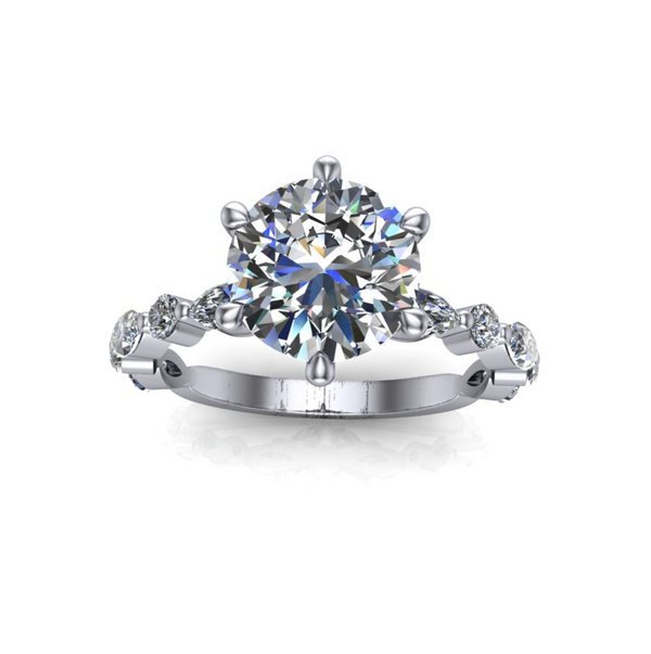 1.50ct Round Cut Natural Grown Ivy Design Platinum