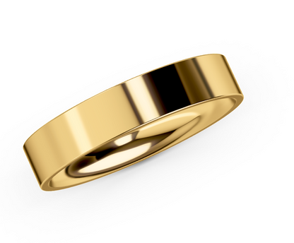 Flat Profile Yellow Gold Wedding Band