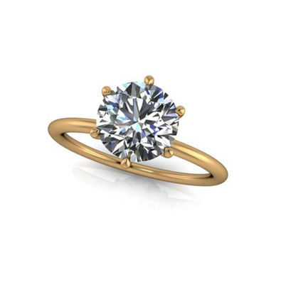 2.55ct Round Cut Lab Grown Henri Design Yellow Gold