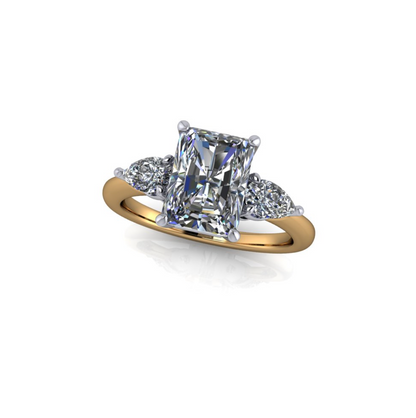 2.02ct Radiant Cut Lab Grown Custom Rosetta Design Two - tone