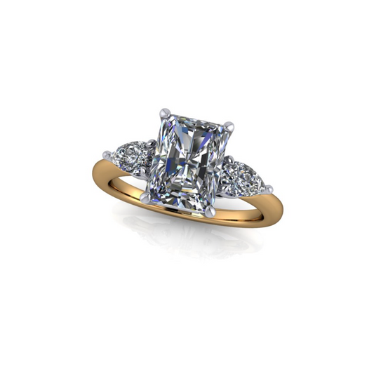 2.02ct Radiant Cut Lab Grown Custom Rosetta Design Two - tone