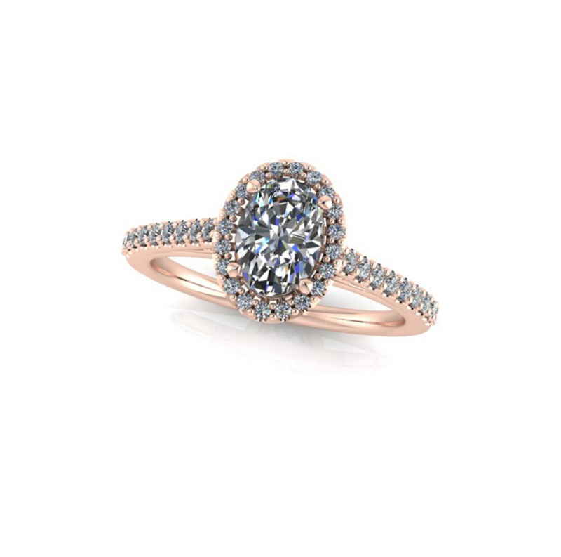 1.01ct Oval Cut Natural Pissarro Design Rose Gold