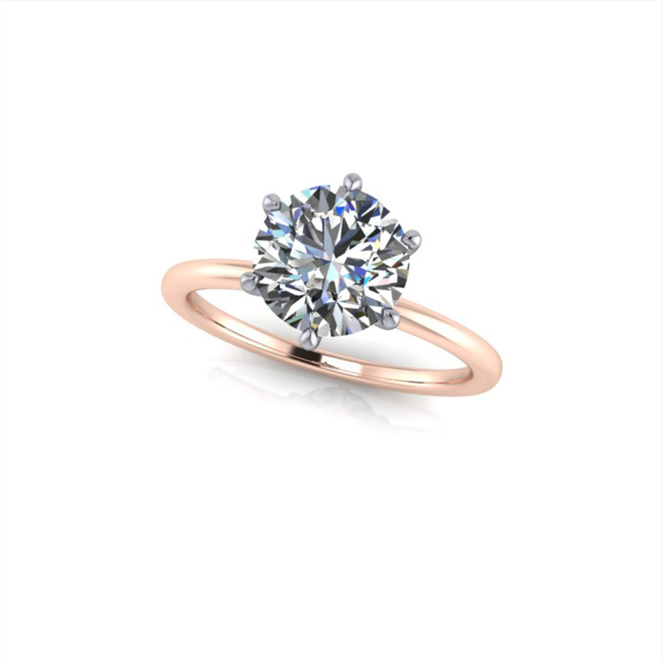 2.13ct Round Cut Lab Grown Henri Design Two-tone