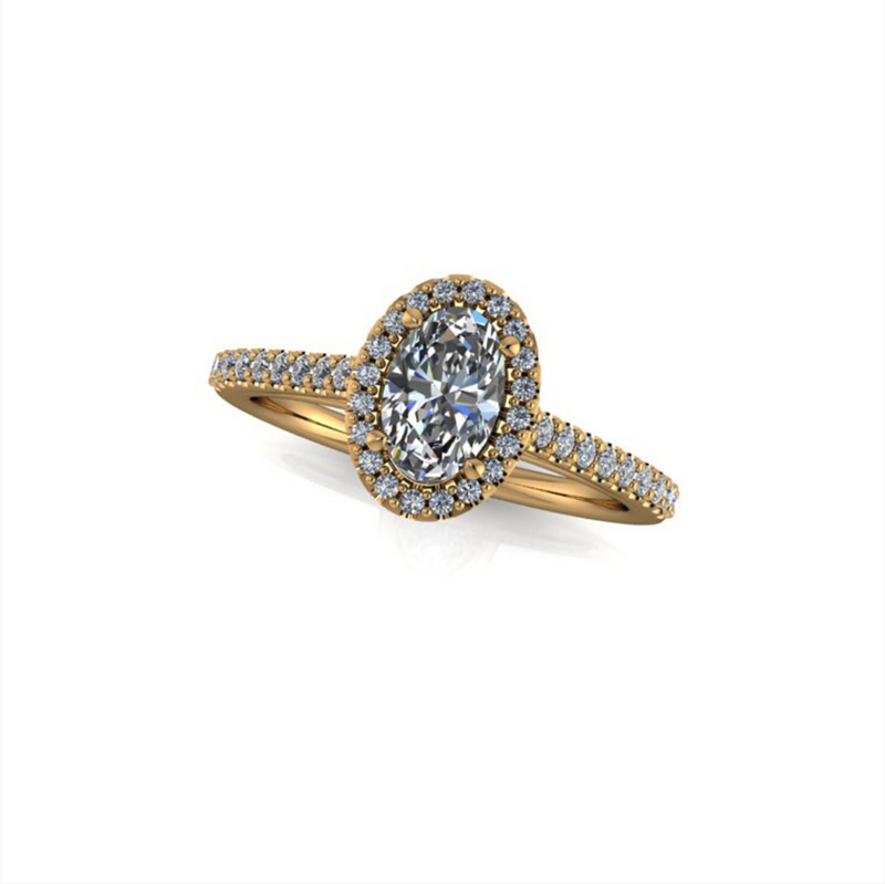 2.06ct Oval Cut Lab Grown Valerie Design Yellow Gold