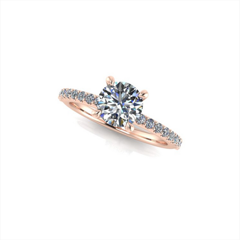 2.01ct Round Cut Lab Grown Custom La Maja Design Rose Gold