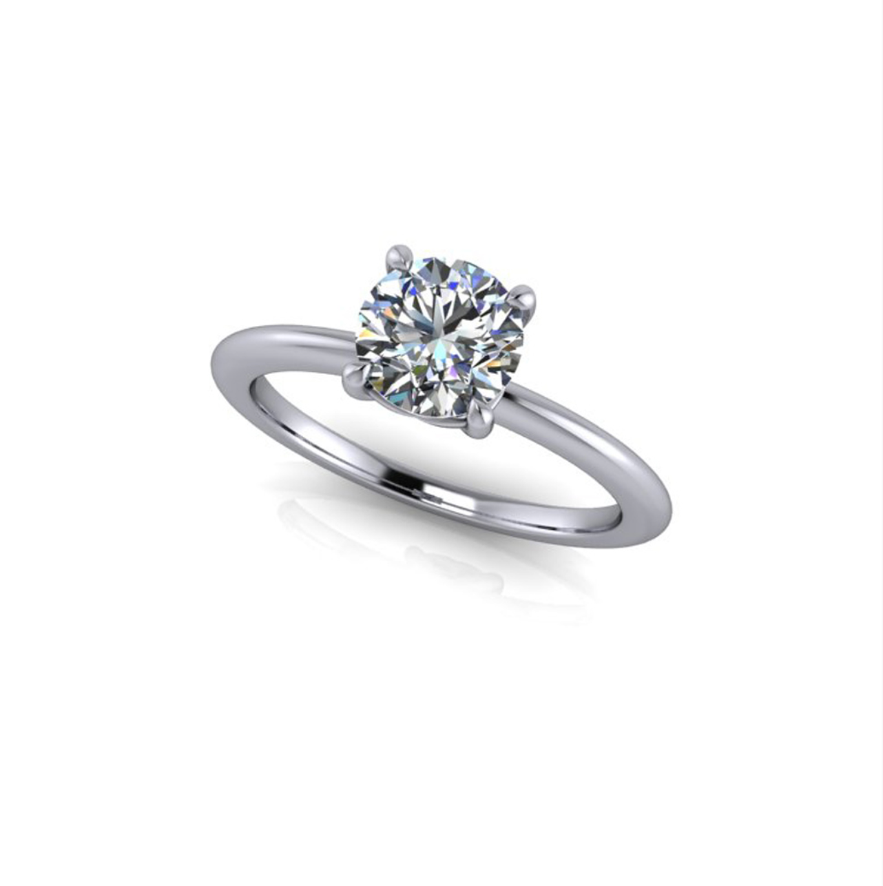 1.20ct Round Cut Natural Grown Audrey Design White Gold