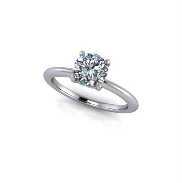 1.20ct Round Cut Natural Grown Audrey Design White Gold