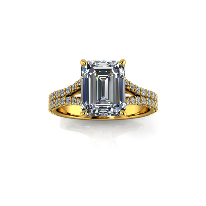 1.71ct Radiant Cut Lab Grown Simone Design Yellow Gold