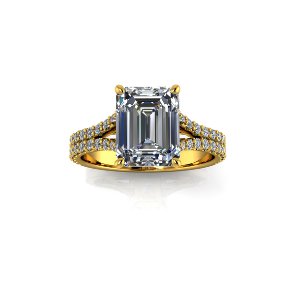1.71ct Radiant Cut Lab Grown Simone Design Yellow Gold