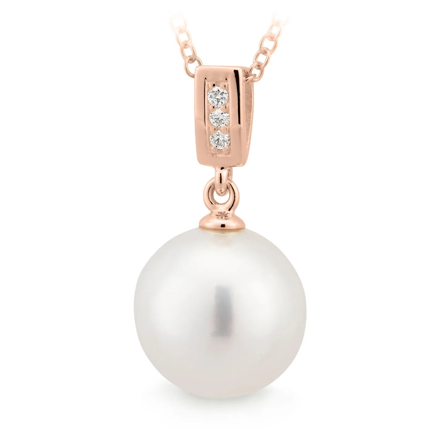 South Sea Pearl & Diamond Pendant rose gold
