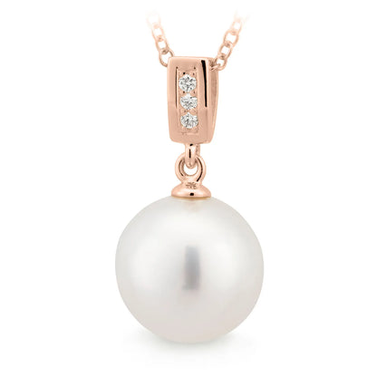 South Sea Pearl & Diamond Pendant rose gold