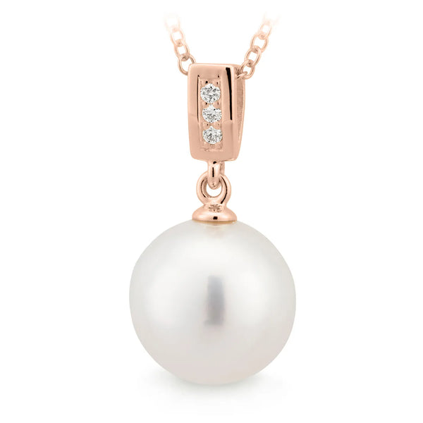 South Sea Pearl & Diamond Pendant rose gold