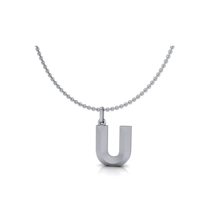 U-Initial-Pendant-White