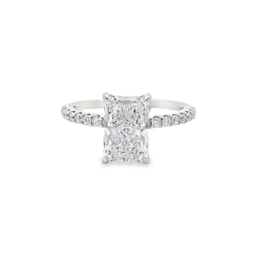 1.72ct Radiant Cut Lab Grown Bassano Design White Gold