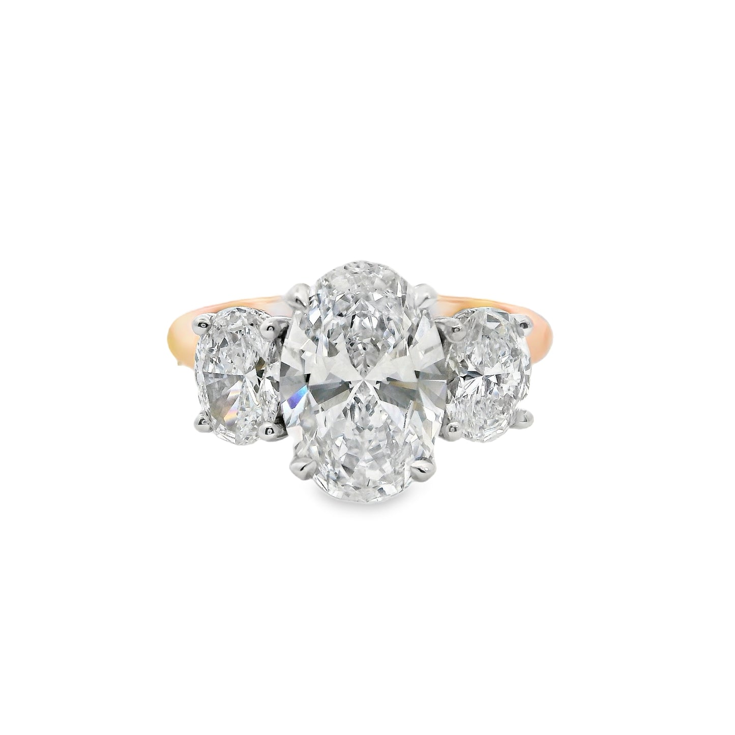 2.00ct  Oval Cut Lab Grown Custom Rosetta Design Two-Tone