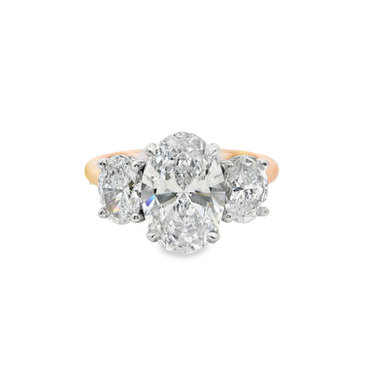2.00ct  Oval Cut Lab Grown Custom Rosetta Design Two-Tone
