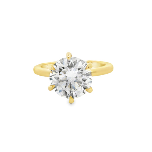 2.55ct Round Cut Lab Grown Henri Design Yellow Gold