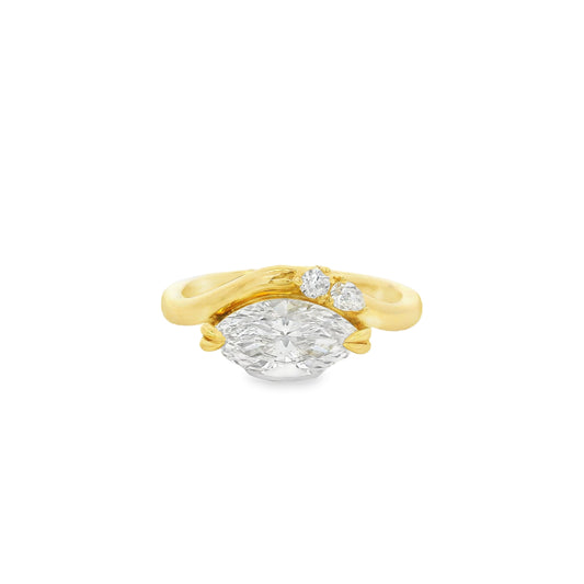 1.23ct Marquise Cut Lab Grown Penelope Design Yellow Gold